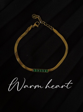 暖心/祖母绿蛇骨链钛钢手链女百搭高级感信物显白轻奢手链刀片链