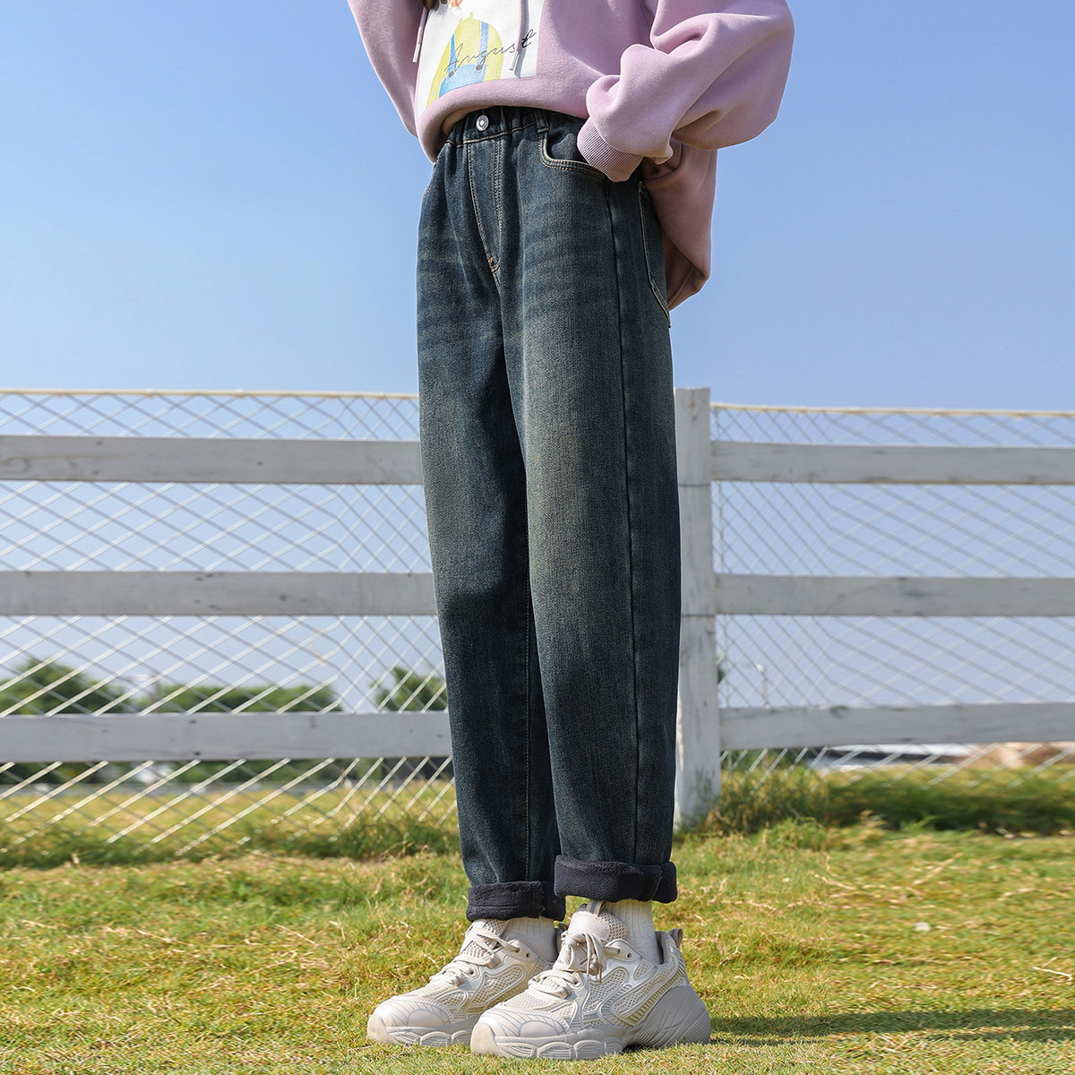 【5折特卖】牛仔裤女童秋冬加绒2025一体绒裤子新款儿童长裤加厚,童装/婴儿装/亲子装,儿童牛仔裤,淘宝优惠券,粉丝福利购,淘宝优惠卷