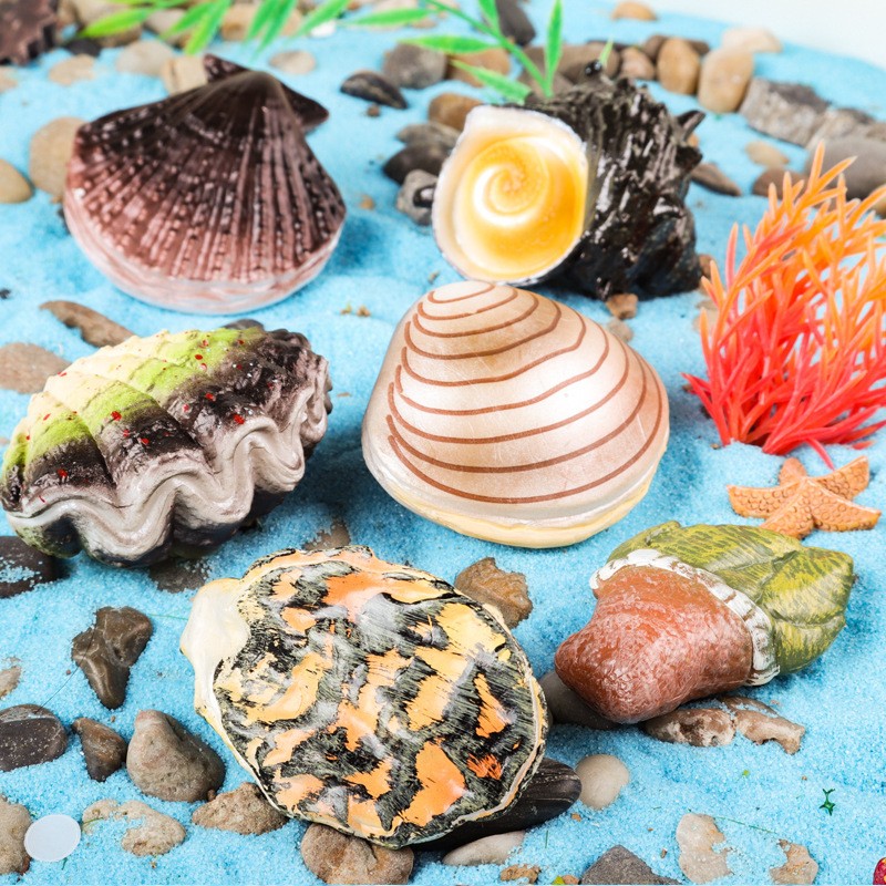 儿童玩具仿真海洋生物动物模型海螺田螺哈喇扇贝花贝生蚝海蛎子