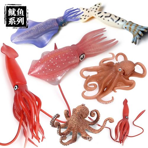 仿真海洋动物模型鱿鱼海狮鲨鱼小丑鱼海龙儿童玩具章鱼海象早教认