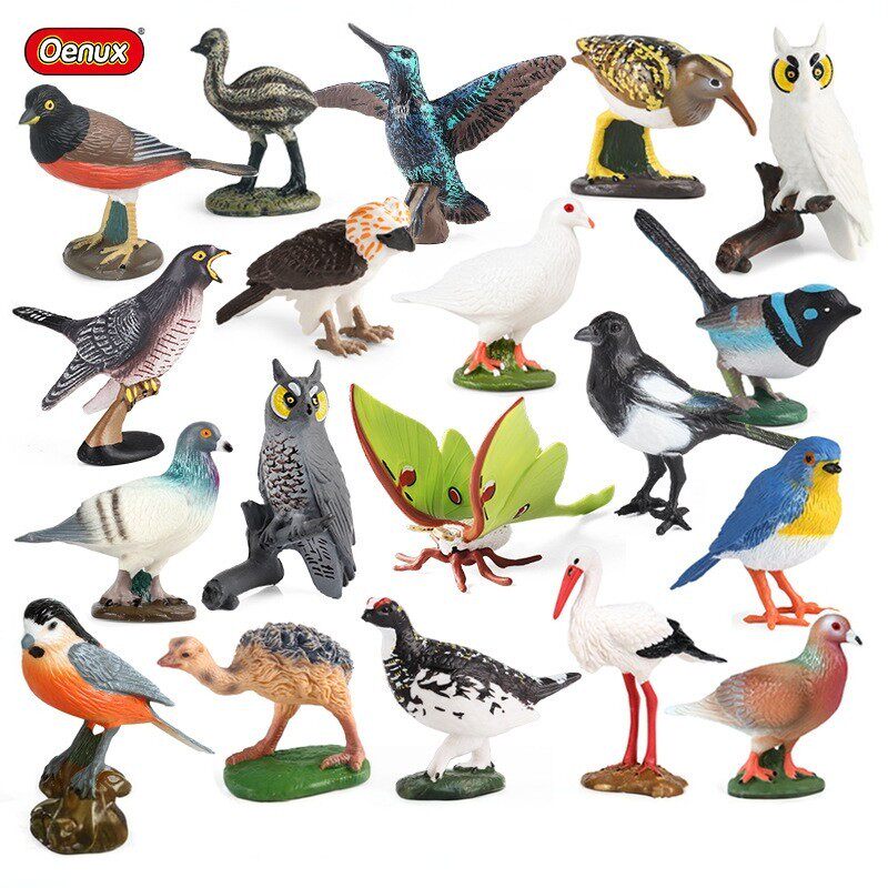 儿童玩具仿真动物模型鸽子杜鹃火烈鸟蜂鸟知更鸟翠鸟喜鹊鸟类摆件