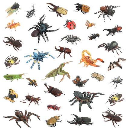 仿真动物昆虫模型蜘蛛天牛螳螂蝴蝶蚊子瓢虫儿童认知玩具宝宝早教