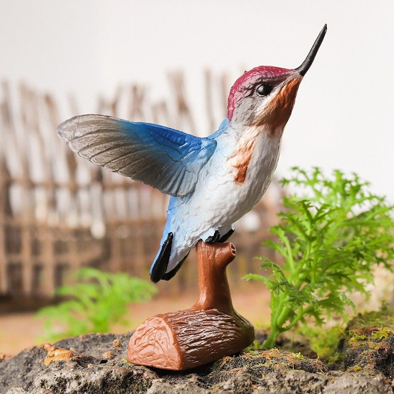 跨境科教认知仿真动物蜂鸟鸟类飞禽野生动物模型玩具桌面摆件景观