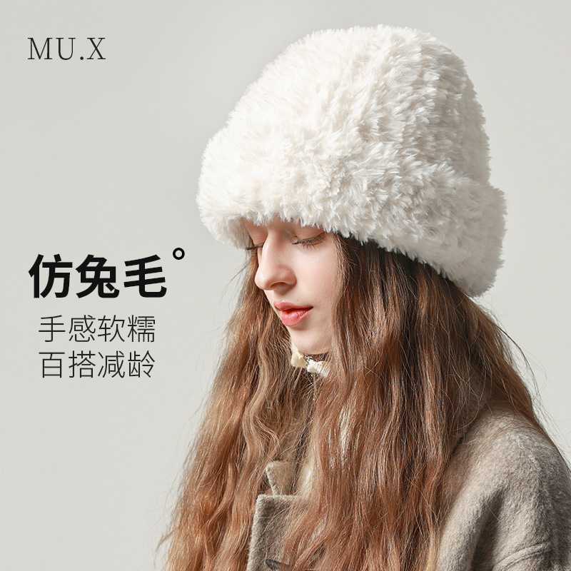 大头围毛线帽子女秋冬季百搭针织