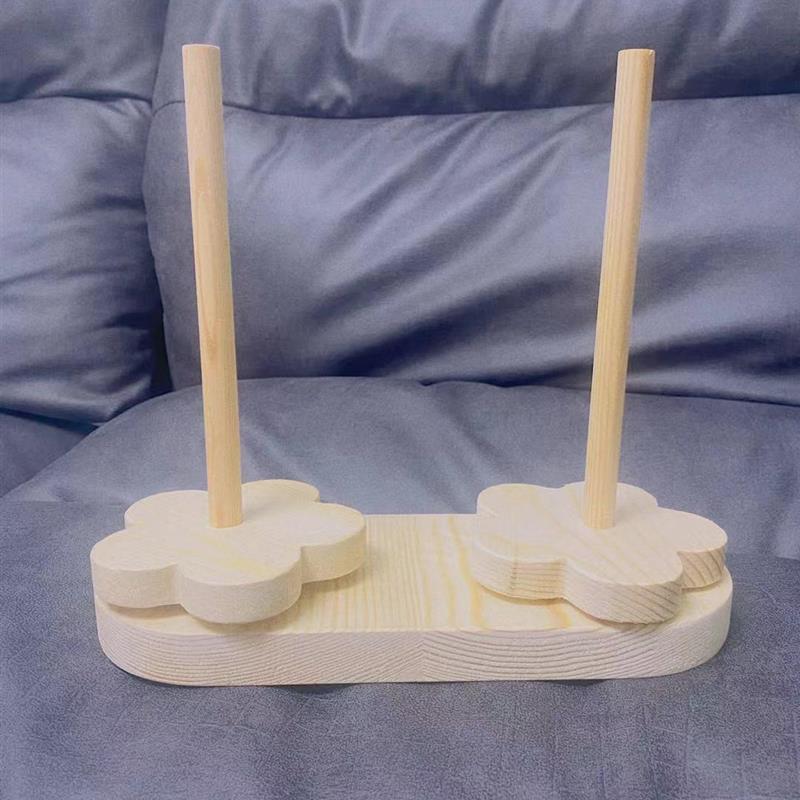 家用绕线毛线轴可转动旋转针织线团手作编织工具实木轴架底座包邮