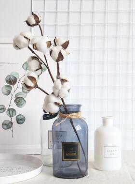 仿真花10头自然棉花枝厂家家居装饰婚庆手捧花植物墙假花MW61177