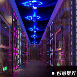 LED室内壁灯创意楼梯过道灯圆形螺旋极简走廊装饰灯明装嵌入式