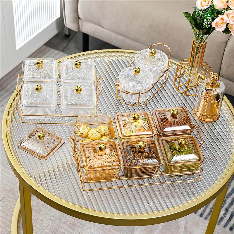 水果盘家用客厅茶几茶点零食糖果点心坚果分格小吃碟四宫格干果盘