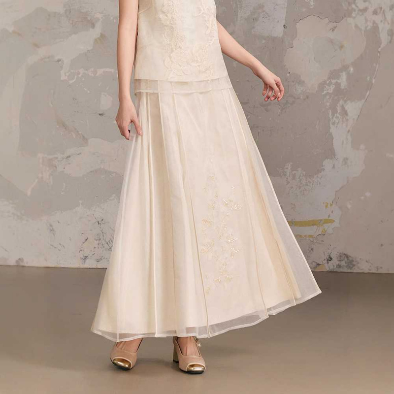 新中式女装真丝半身裙女2025夏季