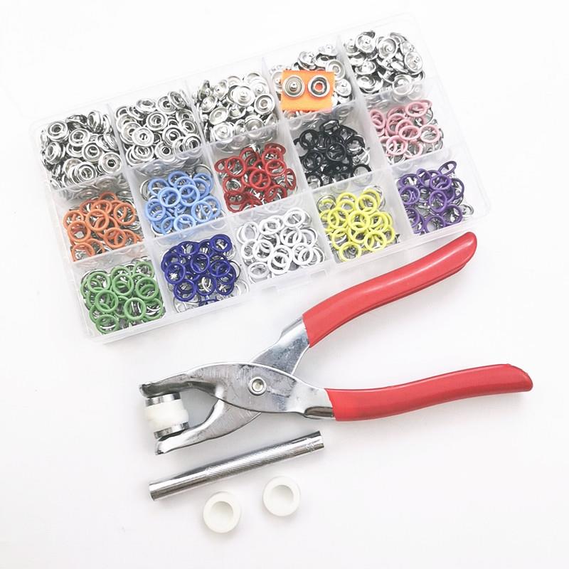 供跨境新款200Sets10色五爪扣空心200套+安装工具婴儿连体衣纽扣