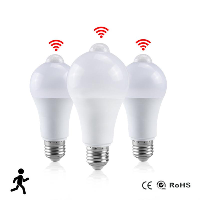 人体感应灯泡LED感应灯泡E27红外PIR LED灯泡12W15W18W20W球泡灯