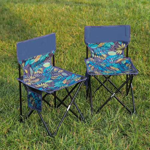 户外折叠椅便携式写生露营野餐小马扎铝合金蓝枫叶沙滩钓鱼椅批发