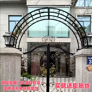 门头花架 欧式铁艺拱门花架 半拱门爬藤架 庭院爬架支架 门头花架