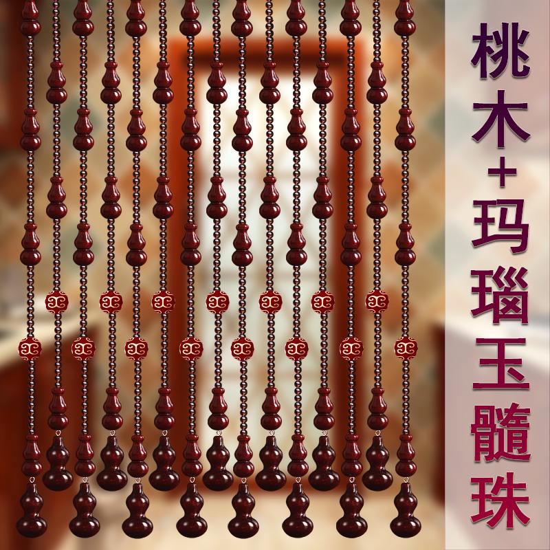 厕所餐厅过道隔断桃木葫芦珠帘