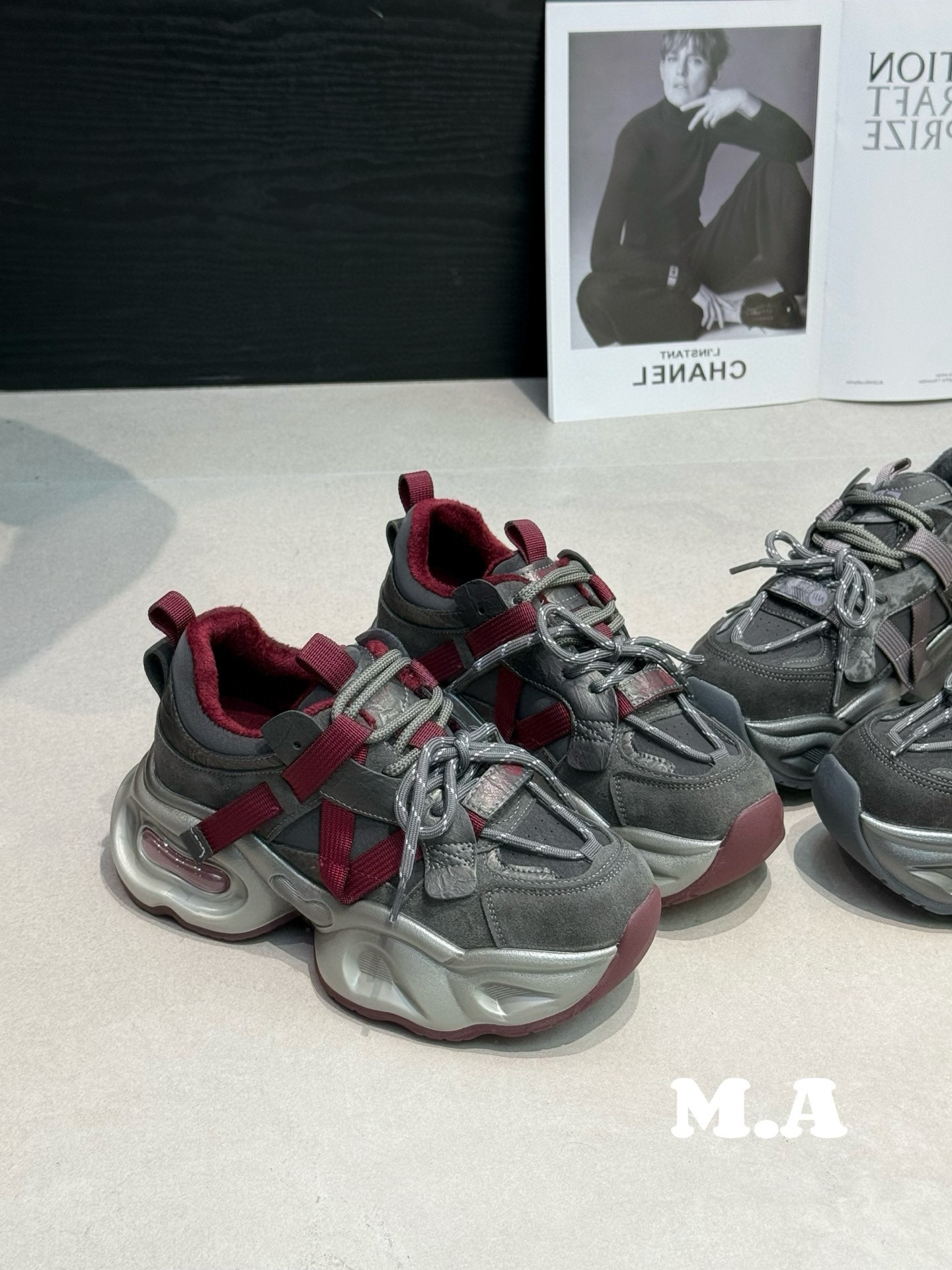 。MA6230-92真皮厚底增高轻便老爹鞋女2025小个子休闲百搭运动鞋