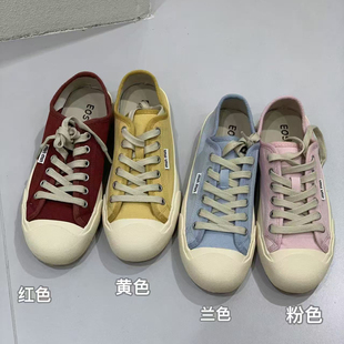 EOS女鞋春季新款帆布鞋韩系透气小白鞋百搭小众复古平底鞋81009-8