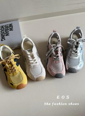 EOS2599-2休闲鞋透气网面鞋女薄款轻便阿甘鞋2025夏系带休闲镂空