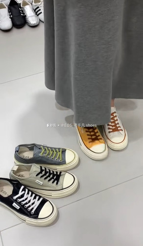 81168-17EOS 实体店同售厚底透气帆布鞋女2026夏韩版运动休闲板鞋