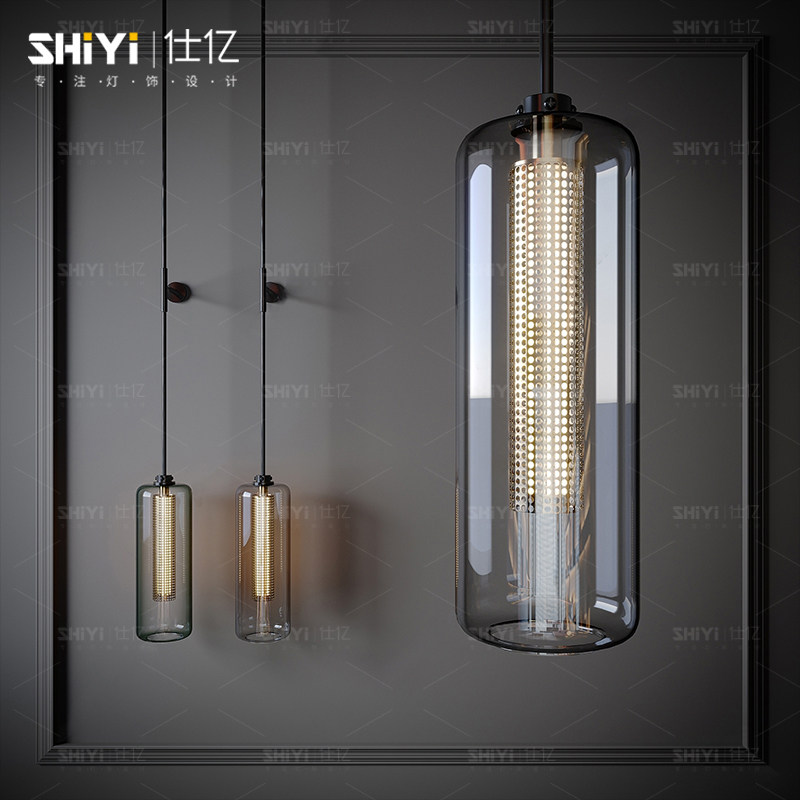 现代简约吊壁灯酒店大厅走廊过道长杆工程定制设计师背景墙壁灯