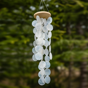 北欧风格阳台飘窗悬挂风铃彩色贝壳风铃挂饰手工风铃吊饰儿童礼物