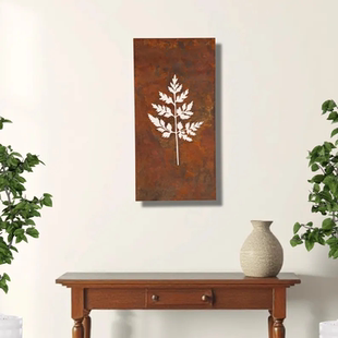 一片简约的树叶生锈的门庭客厅户外门口等酒店优雅装饰品永恒摆件