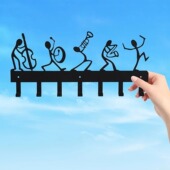 乐队乐团音乐金属钥匙外套挂钩墙壁装 饰创意衣服帽架和背包装 饰