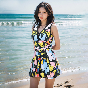 2024新款 显瘦小个子泳衣 泳衣女高级感分体纯欲温泉微胖遮肚子大码