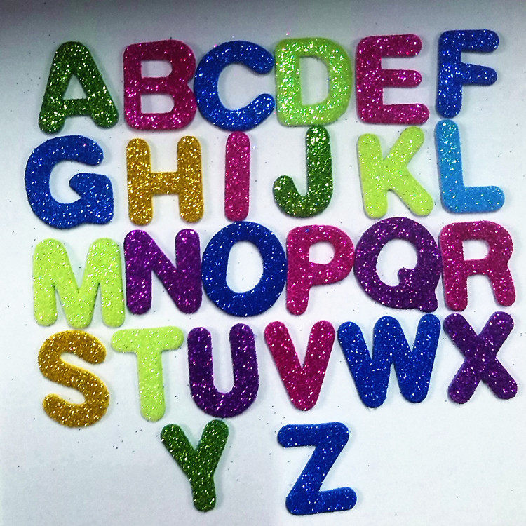 买一送一彩色金葱粉 不干胶海绵贴纸手工制作 大写英文字母随机,玩具/童车/益智/积木/模型,贴纸,淘宝优惠券,粉丝福利购,淘宝优惠卷