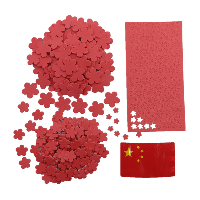1/2/3厘米红色小红花幼儿EVA奖励贴纸环保海绵贴不褪色带背胶
