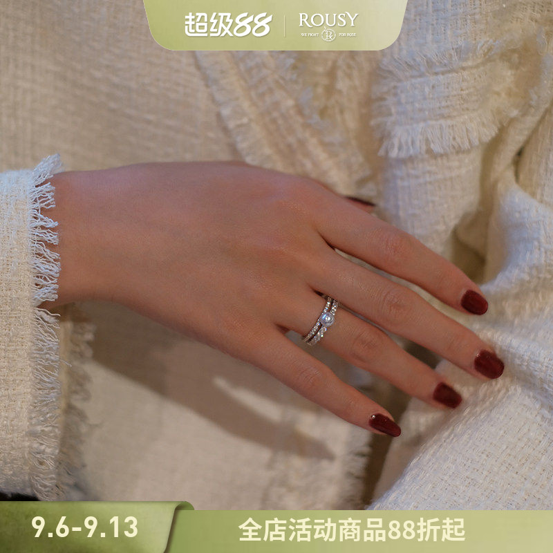 有礼士多女珍珠简约通勤戒指图片