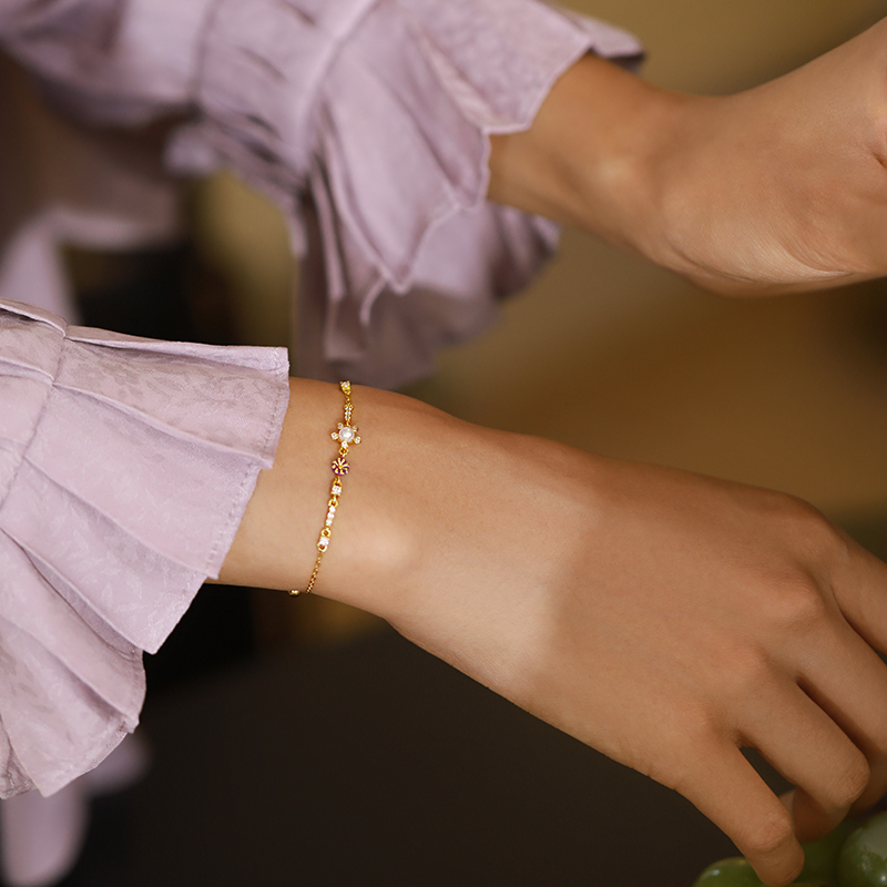 小众时尚女银饰淡水珍珠海洋手链