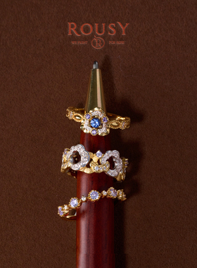 《解锁》复古设计高级感小众百搭法式宫廷精致纯银镀金戒指环女