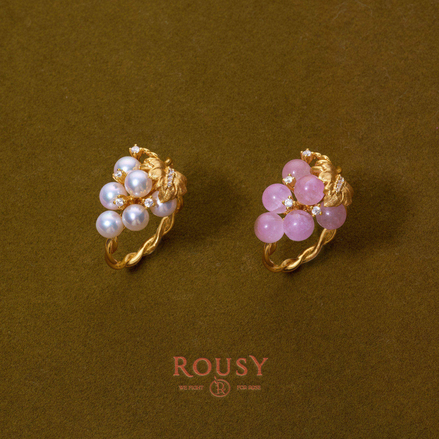 《盛宴2.0》复古设计感葡萄精致百搭气质紫锂辉银镀金色戒指环女