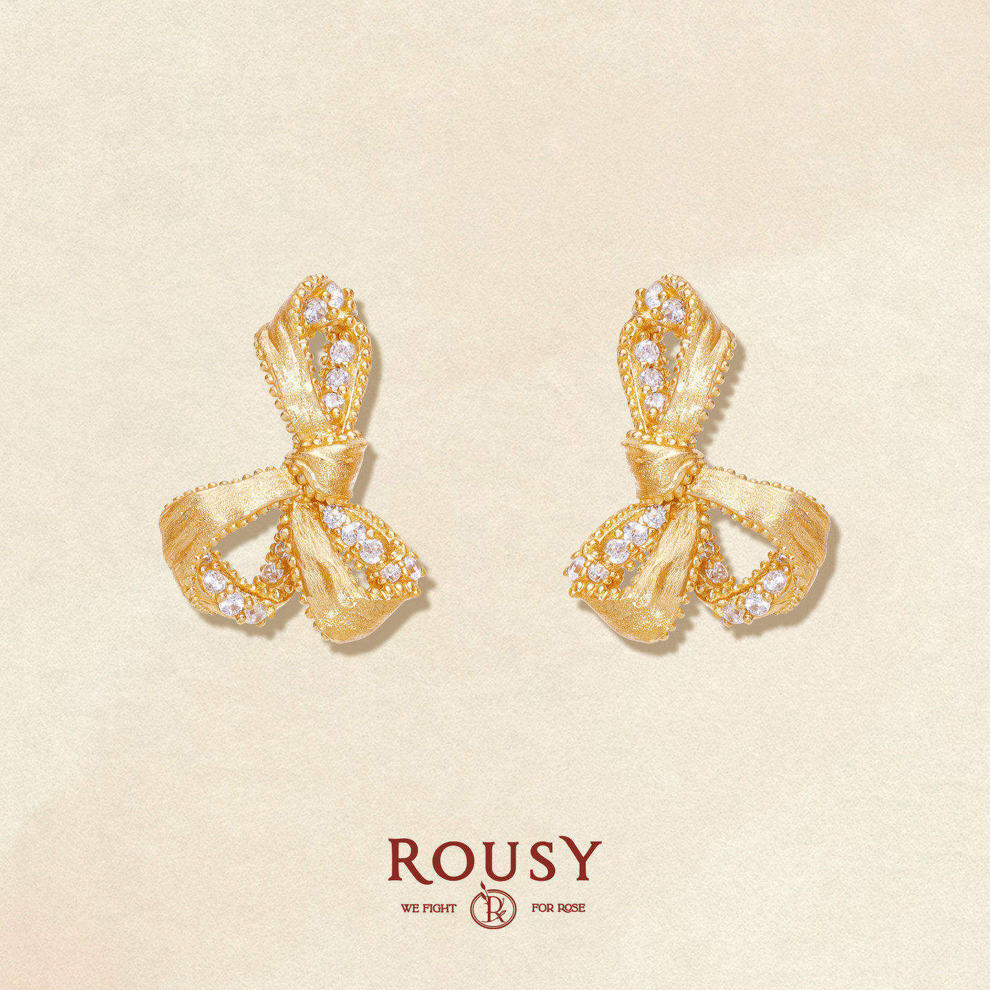 《绸缎》复古设计感灵动优雅蝴蝶结百搭甜美纯银耳钉耳环女春天