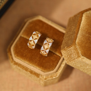 精工纯银耳钉耳扣女 复古设计高级感宫廷意大利风格 海湾沙滩