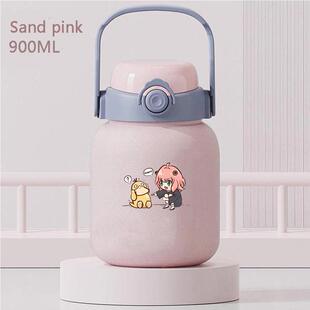 2024阿尼亚联名可达鸭大容量便携式保温水杯一盖双饮吸管杯LN