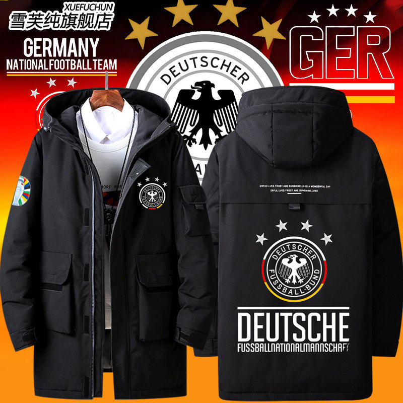 20262024欧洲杯德国队服德意志足球迷羽绒服外套男女潮牌夹克美式