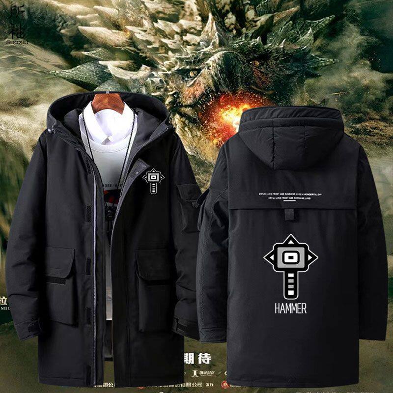 2023怪物猎人周边大刀Monster Hunter联名羽绒服冬动漫宽松男加厚