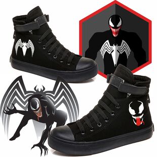 印花帆布鞋 毒液Venom 男女鞋 情侣帆布鞋 休 2024龙年新款 潮鞋 漫威