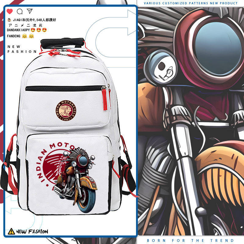 2026印第安摩托重机车巡航车骑行书包俱乐部男女学生书包双肩背包