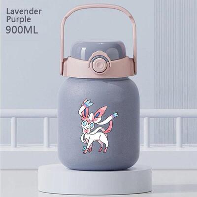 2024仙子伊布精灵宝可梦动漫周边学生保温水杯便携式不锈钢双饮吸
