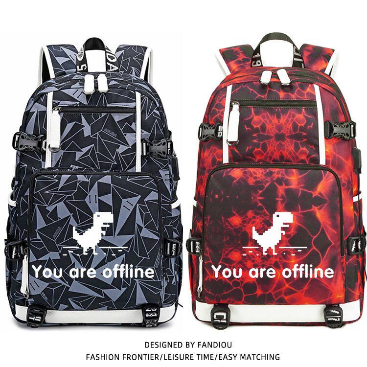 2025谷歌IT狂人周边程序员青少年中学生书包双肩背包男女潮牌夜光