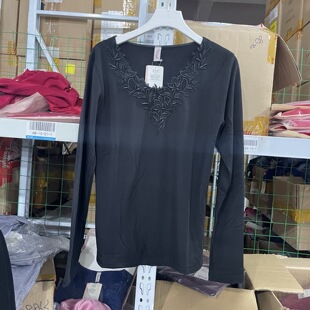 148 150 no退换 保暖上衣H000145 黛安芬女士V领打底衫