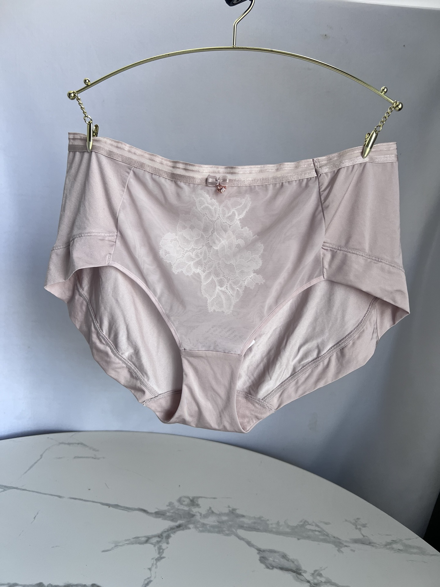 黛**Florale优雅芍药蕾丝舒适中腰平角内裤女87-2373 NO退换