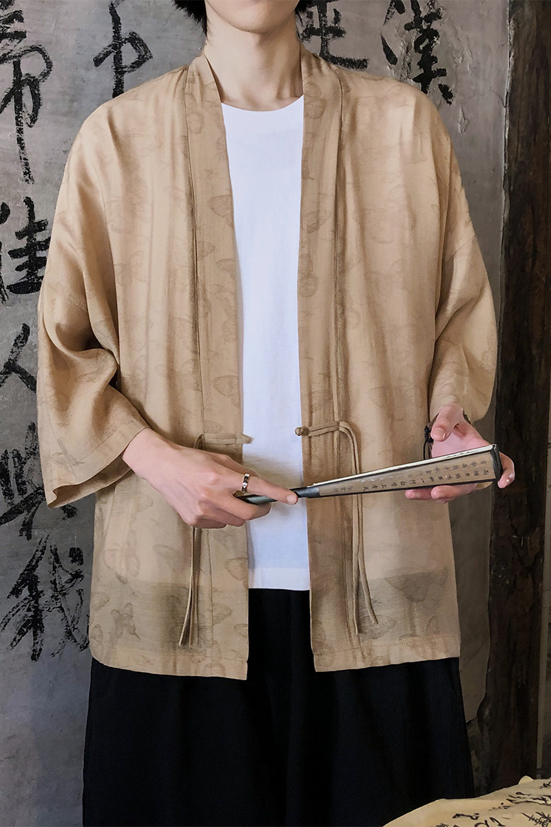 风汉服开衫披风道袍新中式大码夏季防防晒薄款A100-719-P45,男装民族服装,电商A100