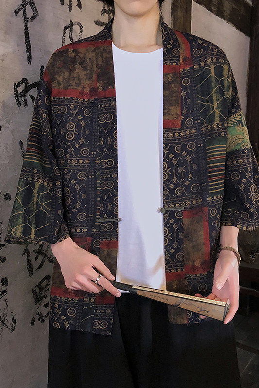 春夏新款民族风文艺时尚风开衫防晒衣电商A100-791-P40,男装防晒衣,电商A100