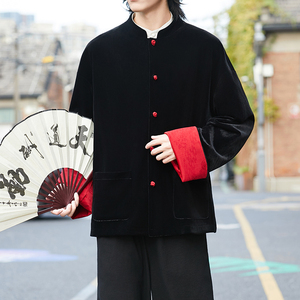 风红黑经典搭配盘扣外套过年服电商A100-W691-P95图片