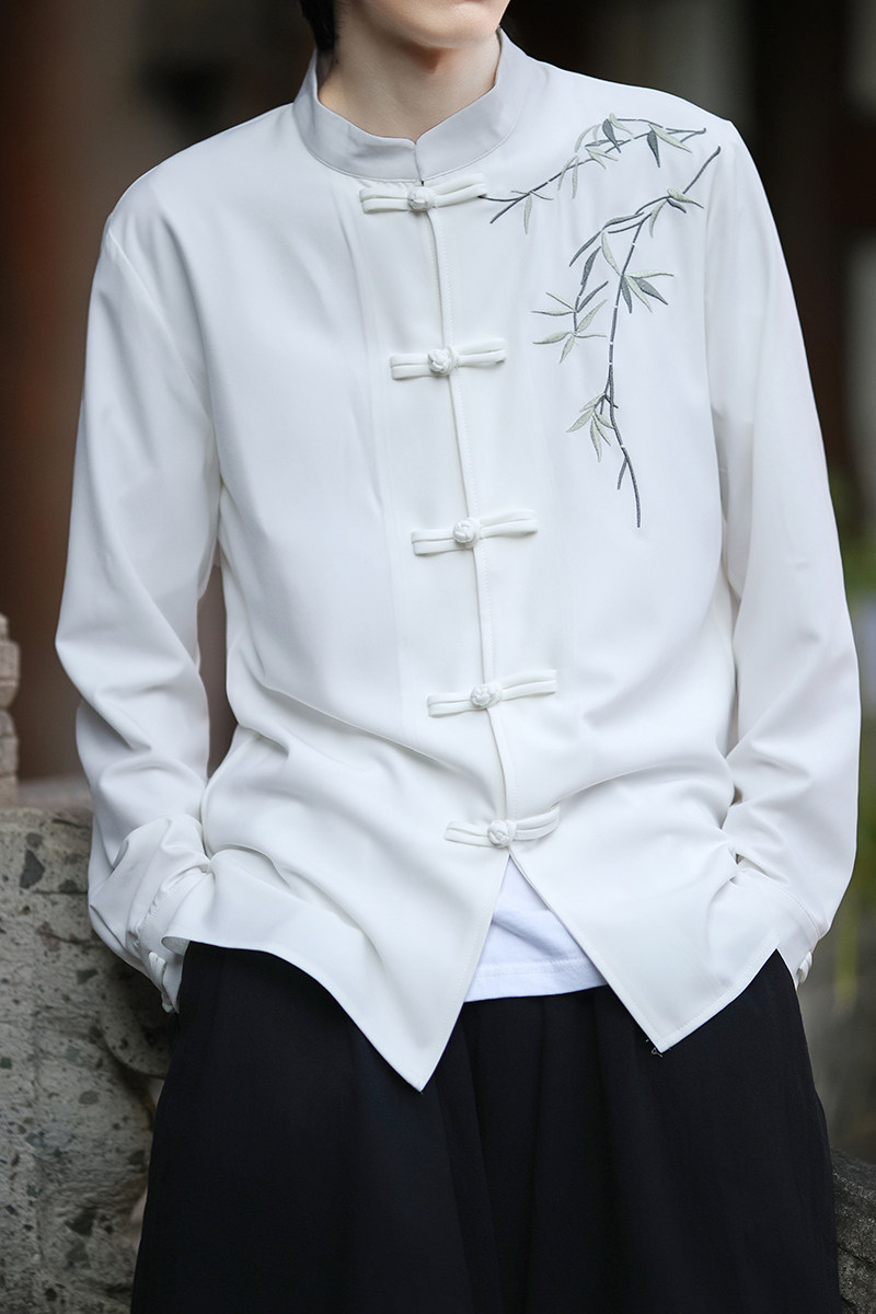 风长袖盘扣衬衫新中式唐装风电商A100-C23-P70,男装民族服装,电商A100
