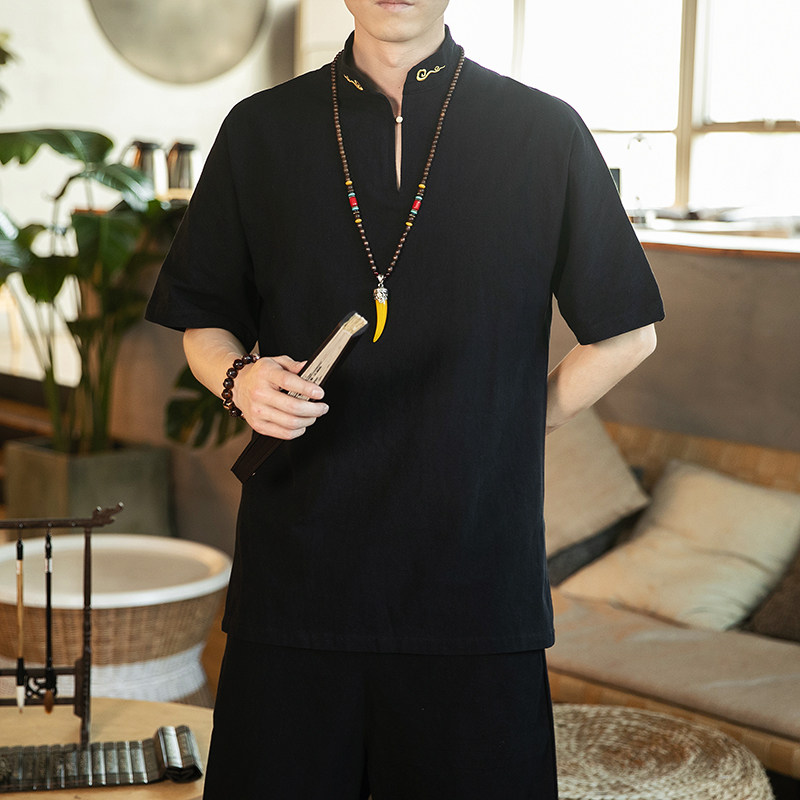 简约风刺绣T恤电商宽松加大加宽加码A100-912-P50,男装T恤,电商A100