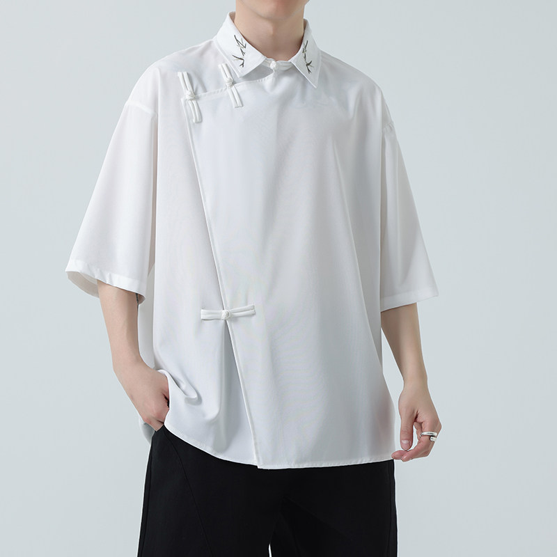 新中式风短袖衬衫电商A100-226-P65,男装衬衫,电商A100